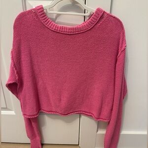 Free People Hot Pink Knit Sweater